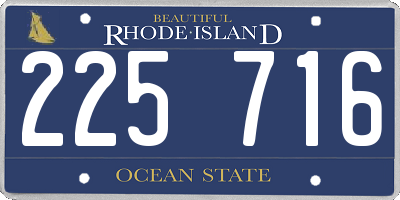 RI license plate 225716