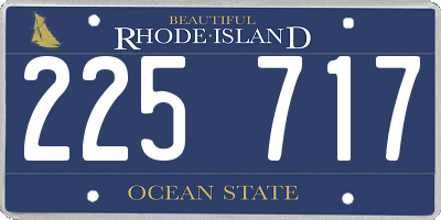 RI license plate 225717