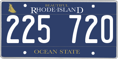 RI license plate 225720