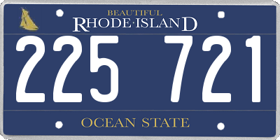 RI license plate 225721