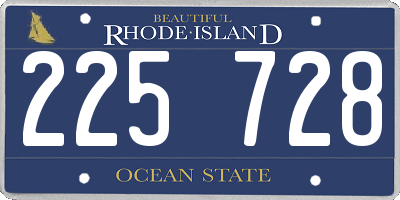 RI license plate 225728