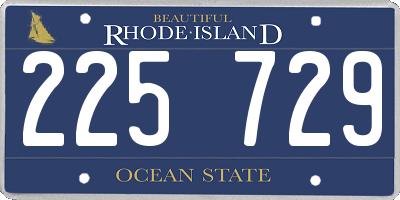 RI license plate 225729