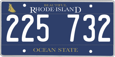 RI license plate 225732
