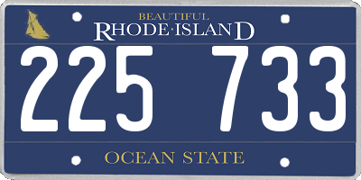 RI license plate 225733