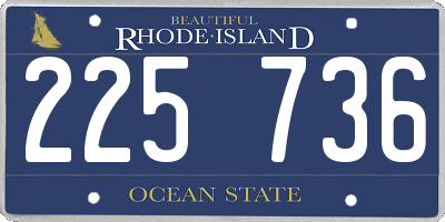 RI license plate 225736