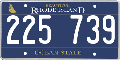 RI license plate 225739