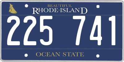 RI license plate 225741