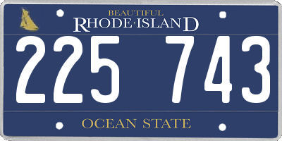 RI license plate 225743