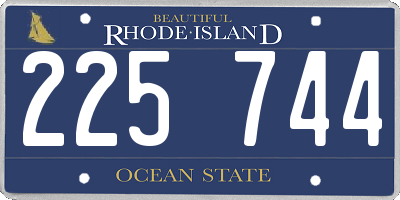 RI license plate 225744