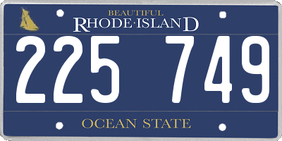 RI license plate 225749