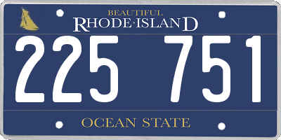 RI license plate 225751