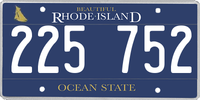 RI license plate 225752
