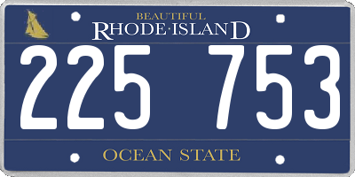 RI license plate 225753