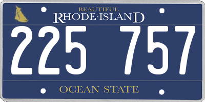 RI license plate 225757