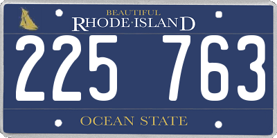 RI license plate 225763