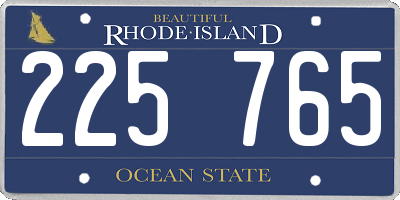 RI license plate 225765