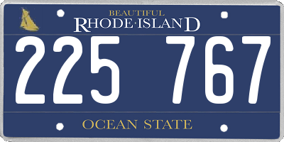 RI license plate 225767