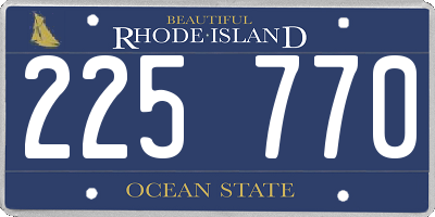 RI license plate 225770
