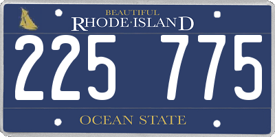 RI license plate 225775