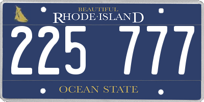 RI license plate 225777