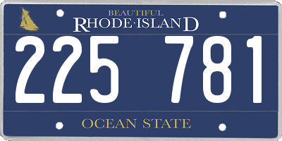 RI license plate 225781