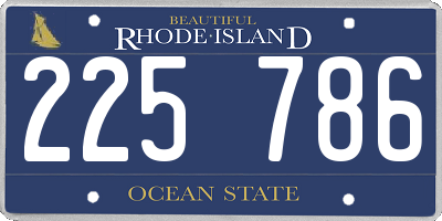RI license plate 225786
