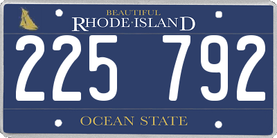 RI license plate 225792