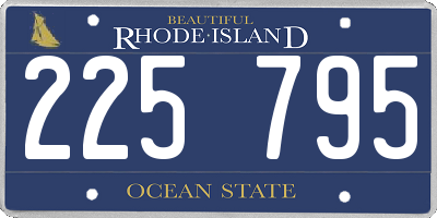 RI license plate 225795