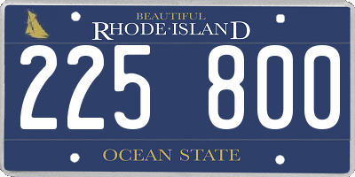 RI license plate 225800