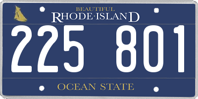 RI license plate 225801