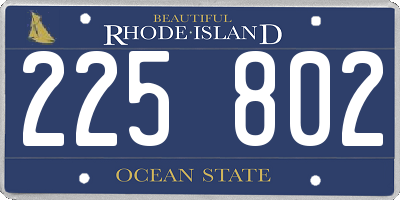 RI license plate 225802