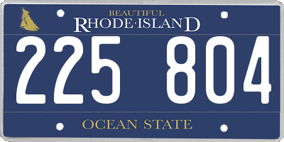 RI license plate 225804