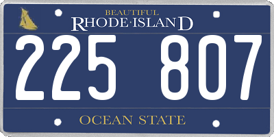RI license plate 225807