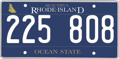 RI license plate 225808