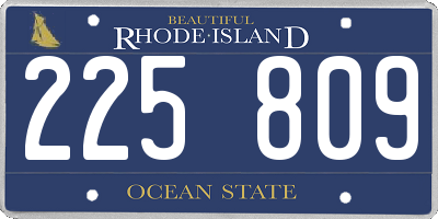 RI license plate 225809