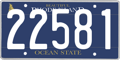 RI license plate 22581