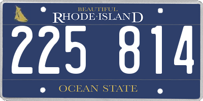 RI license plate 225814