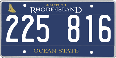 RI license plate 225816