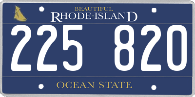 RI license plate 225820