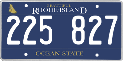 RI license plate 225827