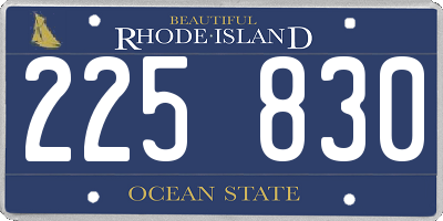 RI license plate 225830
