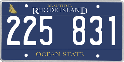 RI license plate 225831