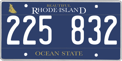 RI license plate 225832