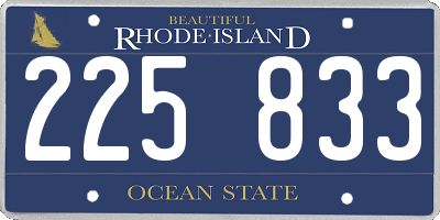 RI license plate 225833