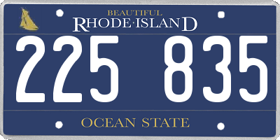 RI license plate 225835