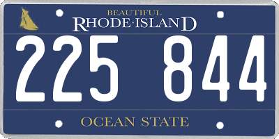 RI license plate 225844