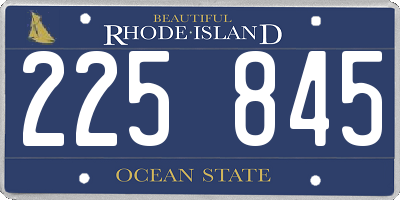 RI license plate 225845