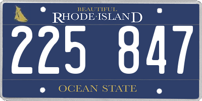 RI license plate 225847