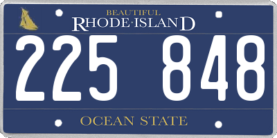 RI license plate 225848