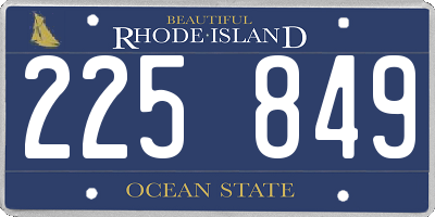 RI license plate 225849